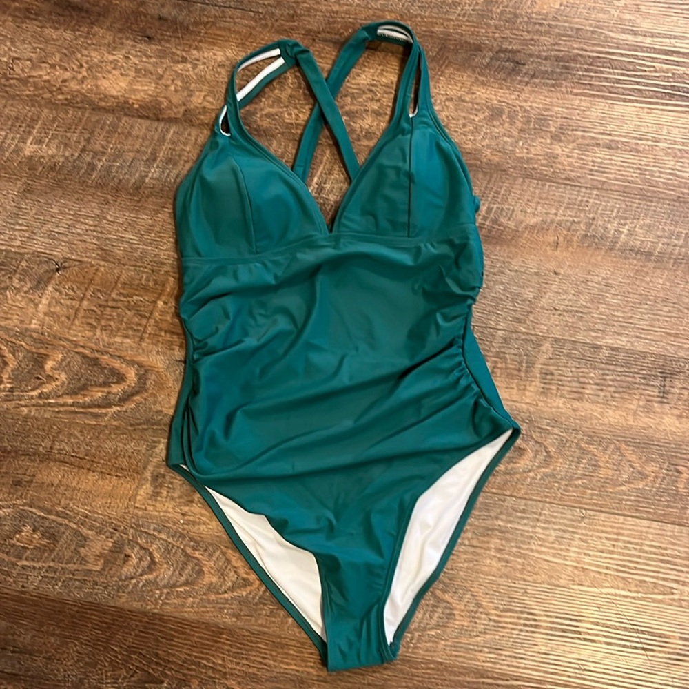Cupshe one-piece bathing suit. Criss-cross tie back. NWT